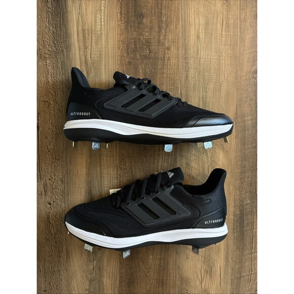 Adidas UltraBoost Light Metal Baseball Cleats Men Size 11 Black White ID8610 - Picture 1 of 7